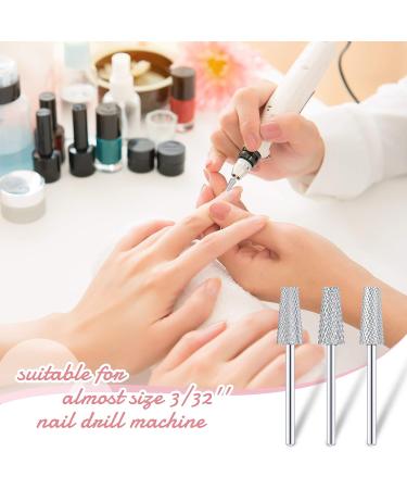 3 Pieces Tapered Barrel Carbide Nail Drill Bit Set - Acrylic Nail File Cuticle Bits for Gel Nails - Manicure Pedicure Tools (XF F M) - Buy Online on GoSupps.com
