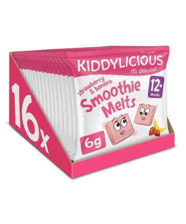 Kiddylicious Strawberry and Banana Smoothie Melts 16 x 6g
