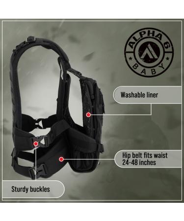 Alpha Six Baby Carrier - Tactical Black | All Day Comfort for Infants and Toddlers - Buy Online on GoSupps.com