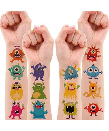 96PCS Monster Temporary Tattoos for Kids Birthday Party Decorations - Cute Little Monster Tattoo Stickers for Boys and Girls - Perfect for Schools, Prizes, and Themed Parties - Buy Online on GoSupps.com