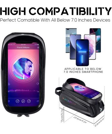 Waterfly Bike Front Frame Bag - Cycling Waterproof Phone Holder Pouch - Black - Buy Online on GoSupps.com