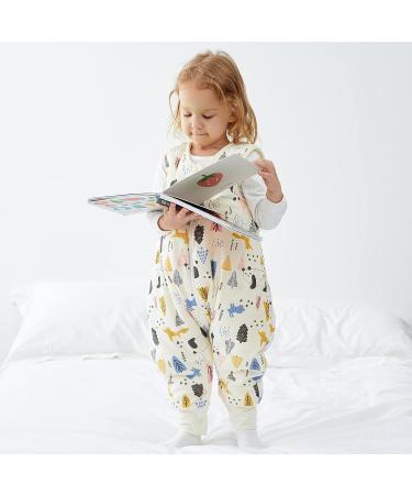 Duomiaomiao Baby Sleeping Bag with Legs 1.5 Tog - Unisex 100% Cotton Wearable Blanket for 1-2 Years (75cm) - Beige Panda Design - Buy Online on GoSupps.com