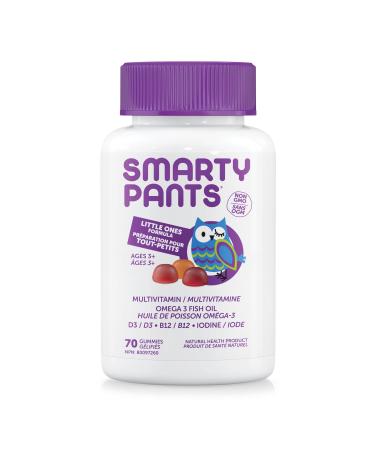 SmartyPants Toddler Formula Daily Gummy Vitamins: Gluten Free Multivitamin & Omega 3 Fish Oil (DHA/EPA) Methyl B12 Vitamin D3 Vitamin B6 70 Count