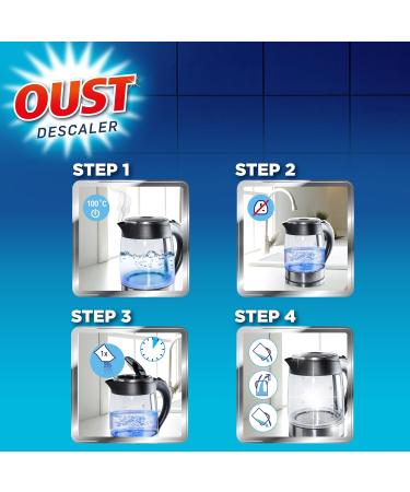 Oust Powerful All Purpose Descaler New Formula Limescale Remover Ideal for Kettles Coffee Machines Irons and Shower Heads 3 Sachets x 6 (18 Sachets Total) 6 ml (Pack of 6) - Buy Online on GoSupps.com