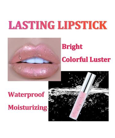 Rosarden Metallic Lipsticks for Women - Long Lasting 24 Hour Waterproof Lip Gloss | Diamond Shimmer Glitter Gloss Lipstick in Orange Pink - Shiny Gloss for Cheeks and Eyes - Buy Online on GoSupps.com