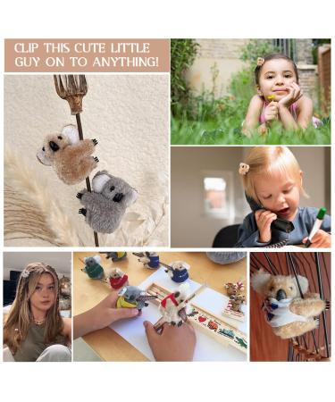 8-Piece Koala Stuffed Animal Clips Set - Small Koala Clip for Women's Hair & Pencil Hugger for Girls - Brown & Grey - Buy Online on GoSupps.com