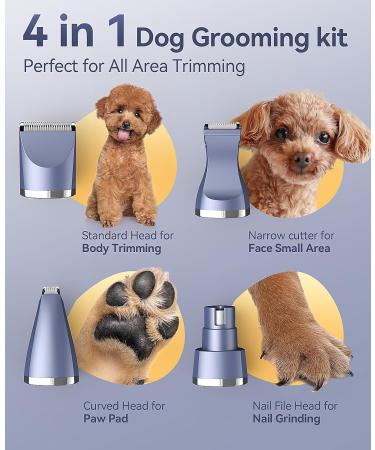 oneisall Dog Clippers Grooming Kit 4 in 1 Quite Cordless Dog Paw Trimmer & Nail Grinders & Small Dog Trimmer for Grooming Pet Clippers Shaver Trimmer for Small Dogs (Blue) - Buy Online on GoSupps.com