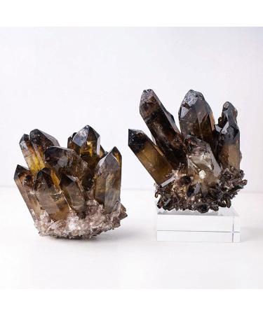 Crystal Rough Natural Smoky Quartz Cluster Crystal Cluster Geode Gemstone Specimen Crystal for Reiki Home Decoration Grounding and Balancing 400-500g (Size : 400-500g) - Buy Online on GoSupps.com