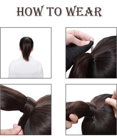 Ponytail Hair Piece Hair Extension 18inch 100% Real Remy Human Hair - Wrap Around Clip in Ponytail Curly Wavy Pony Tails Jet Black 18 Inch Curly Jet Black - Buy Online on GoSupps.com