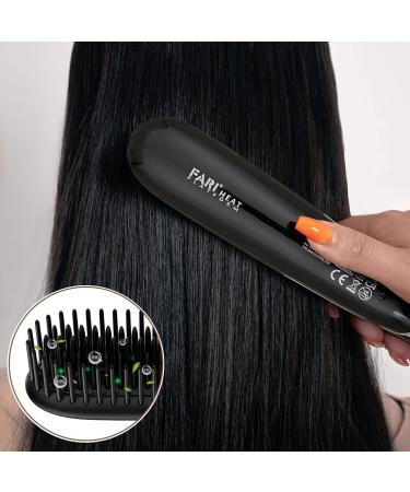 Hair Straightening Brush & Dual Voltage Flat Iron - Travel Hot Comb with Pouch | Perfect for International Shipping - Buy Online on GoSupps.com