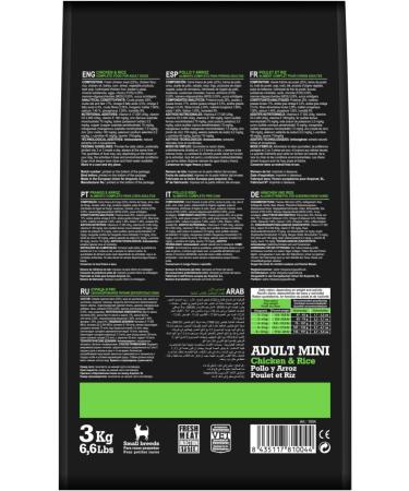 ARQUIVET Adult Mini - Croquettes for adult dogs of small breeds - Chicken and rice - 3kg - Dry food for dogs - small kibble - Highly digestible gastrointestinal - Buy Online on GoSupps.com