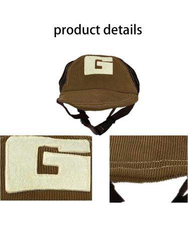 Adjustable Dogs Baseball Cap with Ear Holes - Breathable Sun Hat for Pets - Summer Travel Dog Cap for Puppies - Brown - Buy Online on GoSupps.com