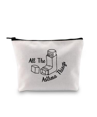 JXGZSO Funny Adthma Gift All The Asthma Things Bag With Zipper Asthma Inhaler Awareness Gift