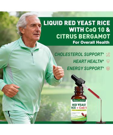 Liquid Red Yeast Rice with Coq10 Drops Red Yeast Rice 1200mg Supplement with Citrus Bergamot Turmeric Extract & Black Pepper Cholesterol Health Support Immune & Heart Support 2 Fl Oz - Buy Online on GoSupps.com