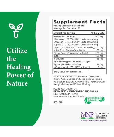 Michael's Naturopathic W-Zymes Xtra Recovery - 180 Enteric-Coated Tablets for Digestive Health - Buy Online on GoSupps.com