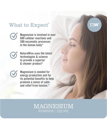 NatureWise Magnesium Powder - Nerve & Energy Support - 264g (2+ Month Supply) - Buy Online on GoSupps.com