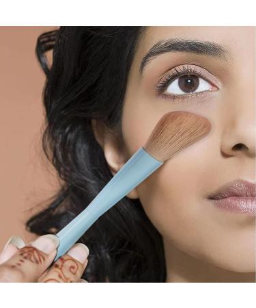 4-in-1 Travel Makeup Brush Set - Eyeshadow, Eyebrow, Liner & Blush Blending Brush with All-in-One Makeup Sponge - Blue - Buy Online on GoSupps.com