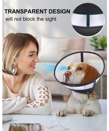 ROMANTIC BEAR Large Soft Dog Cone | Adjustable Anti-Bite Elizabethan Collar for Dog & Cats - Comfy Cone for Surgery or Wounds (M) - Buy Online on GoSupps.com