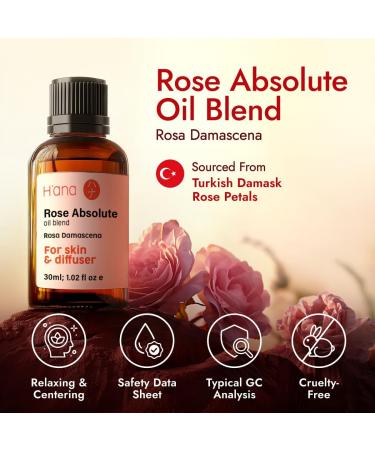 Hana Rose Essential Oil - 100% Pure Therapeutic Grade for Skin, Aromatherapy & Perfume (1 fl oz) - Buy Online on GoSupps.com