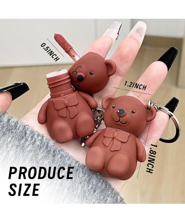 DAGEDA 3Pcs Matte Velvet Lipstick Set with Keychain Bear - Waterproof & Long Lasting Lip Gloss - Cute Bear Beauty Makeup Set - Buy Online on GoSupps.com