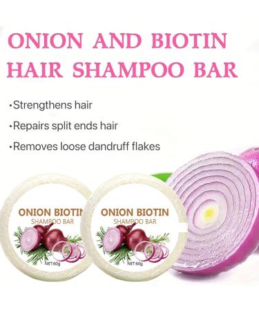  Qkbuza Onion Biotin Shampoo Bar 60g Hair Soap Onion Rosemary Deep Cleansing and Moisturizing Use in the Shower at Home and While Traveling - Buy Online on GoSupps.com