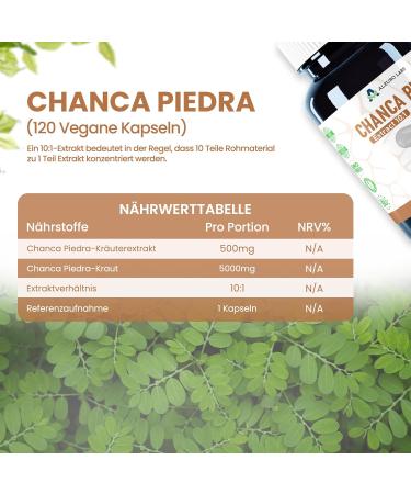 Chanca Piedra | 5 000 mg quivalent (extrait 500 mg 10:1) | 120 capsules v g taliennes | 4 mois de stock | Compl ment alimentaire certifi en laboratoire GMP - Buy Online on GoSupps.com