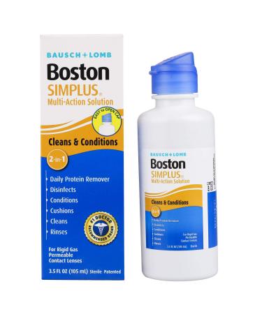 Contact Lens Solution by Boston Simplus, for Gas Permeable Contact Lenses, 3.5 Fl Oz Multi-Action Solution 3.5 Ounce