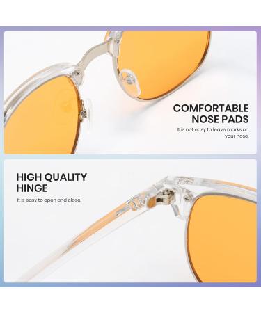 Cyxus Orange Blue Light Blocking Glasses for Men & Women | Reduce Eye Strain & Sleep Better | Gaming Glasses 8056Z76 with Amber Lens - Buy Online on GoSupps.com