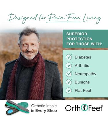 Orthofeet Men's Orthopedic Boots for Plantar Fasciitis Relief - Arch Support, Cushioned Sole, Wide Widths | Highline 15 Wide Black - Buy Online on GoSupps.com