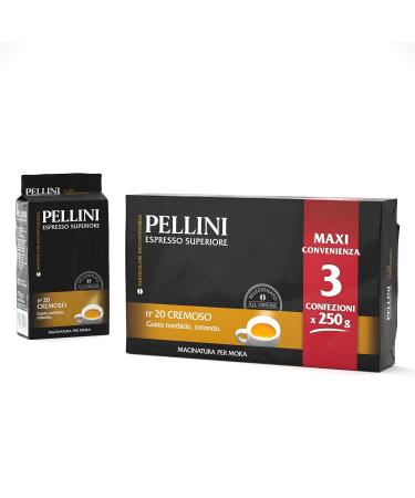 Pellini Caff Gusto Cremoso No. 20 for Espresso Pot - 3x250g | Premium Italian Coffee - International Shipping - Buy Online on GoSupps.com