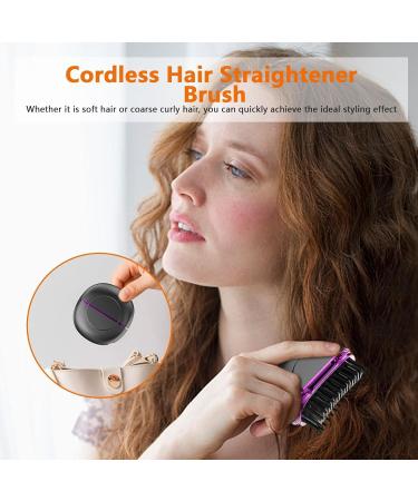 Buy Cordless Heated Hair Brush - Portable Electric Comb with Rechargeable Battery & Three-Speed Temperature Control for Home & Travel - Buy Online on GoSupps.com