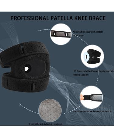 3-Stage Adjustable Knee Brace - Lightweight Neoprene Support for Men & Women | Open Patella Stabilizer for Running Basketball & Weightlifting (Large Black - Buy Online on GoSupps.com