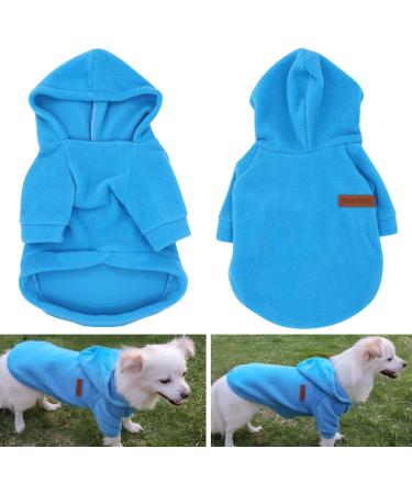 Shop Hualisiji XL Dog Hoodie & Fleece Sweatshirt - Warm Lightweight Chihuahua Sweater in Blue & Gray - Buy Online on GoSupps.com