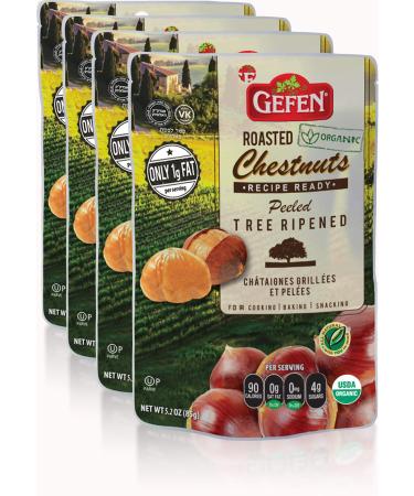 Gefen Organic Whole Roasted and Peeled Chestnuts 5.2oz (4 Pack) 5.2 Ounce (Pack of 4)