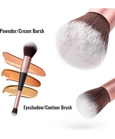 Fancylovesotio Dual-ended Foundation Brush Double Ended Kabuki Brush Concealer Brush Ideal for Liquid Powder Cream Blending Buffing Concealer RoseGold - Buy Online on GoSupps.com