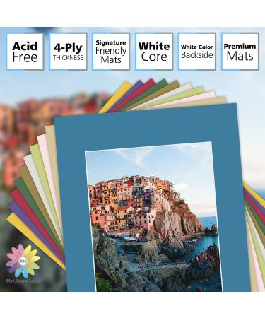 Mat Board Center 11x14 Mixed Colors White Core Picture Mats (Pack of 10) - Ideal for 8x10 Photos - Buy Online on GoSupps.com