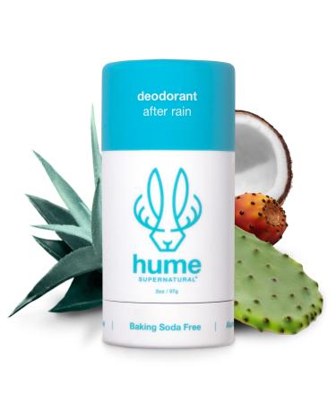 Hume Supernatural Natural Deodorant Aluminum Free for Women & Men, Natural Ingredients, Probiotic, Plant Based, Baking Soda Free, Aloe, & Cactus Flower, Anti Sweat, Stain & Odor – After Rain, 1 Pack