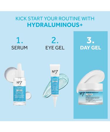 No7 HydraLuminous+ Hydrating Day Gel Moisturizer - Hyaluronic Acid and Vitamin B3 Niacinamide Face Moisturizer to Hydrate Protect & Refresh Skin - Supports Skin Barrier Repair (1.69 Fl Oz) - Buy Online on GoSupps.com
