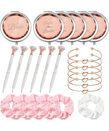 Waydress Bridesmaids Proposal Gift Set - 24 Pcs Makeup Mirrors, Love Knot Bracelets, Satin Hair Bands & Diamond Pens for Bridal Shower Party - Buy Online on GoSupps.com