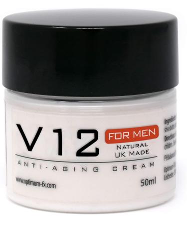 V12 Men's Anti-Aging Cream UK Made With Natural and Organic Ingredients - Paraben and Cruelty FREE - 50ml - Buy Online on GoSupps.com