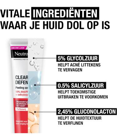 Kenvue Brands LLC Neutrogena Clear & Defend+ Peeling Serum Suitable for Sensitive Skin Types Dermatologically Tested Fragrance Free 30ml - Buy Online on GoSupps.com