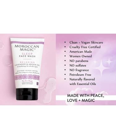 Moroccan Magic Sleep Exfoliating Face Wash | Clean Beauty | Vegan & Cruelty-Free Lavender Cleanser for Glowing Skin - Buy Online on GoSupps.com