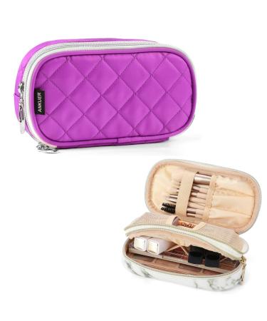 Travel Makeup Bag Small Cosmetic Bag Organizer Cosmetic Case Pouch Gift for Women (purple)