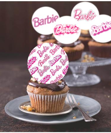 24 x Pre-Cut Barbie 8 Edible Stand up Wafer/Rice Paper Cupcake Cake Toppers Birthday Party Pink Decorations - Buy Online on GoSupps.com