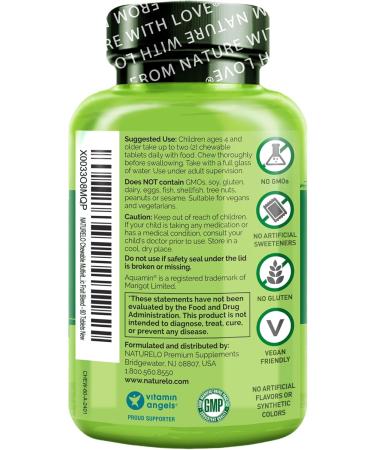 NATURELO Chewable Vitamin for Kids Multivitamin with Whole Food Organic Fruit Blend - 60 Tablets for Children 60 Count (Pack of 1) - Buy Online on GoSupps.com