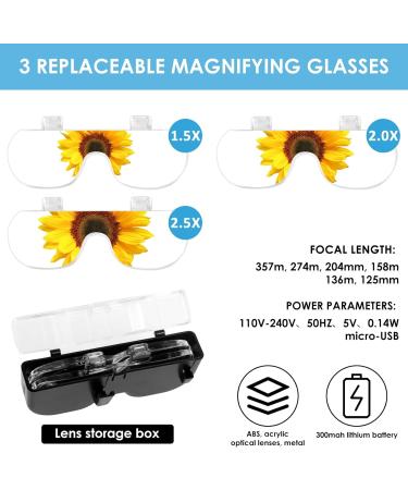 Lighted Headband Magnifier with LED Light Hands-Free Head Magnifier Glass USB Rechargeable Magnifying Headband Double Slot with 3 Lenses 1.5X 2.0X 2.5X Storage Case - Buy Online on GoSupps.com