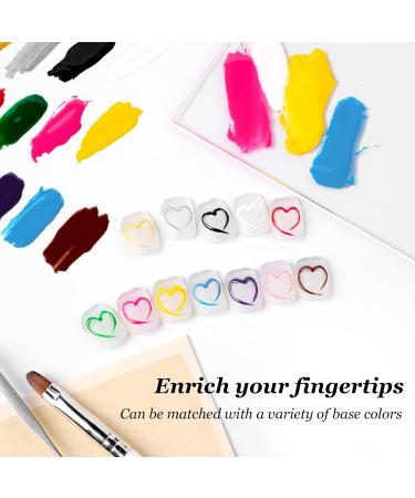 Solid Gel Nail Polish Painting Gel For Nail Art Gel Paint For Nails Art 12Colors Gel Paint Nail Art Kit Nail Art Drawing Gel For DIY Nail Art Design & Manicure Nail Salon - Buy Online on GoSupps.com