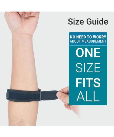 360 RELIEF Tennis & Golfers Elbow Support Brace - Adjustable Strap, Pain Relief for Men & Women - 1 Pair Black - Buy Online on GoSupps.com