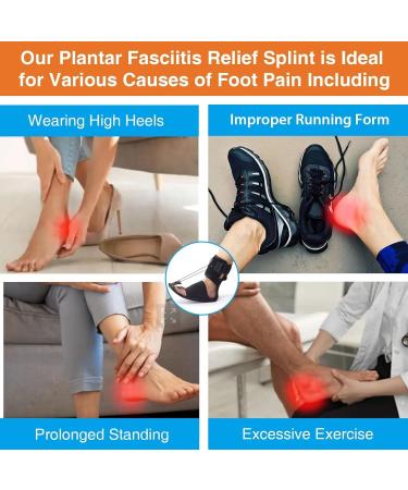 Adjustable Plantar Fasciitis Night Splint | Best Relief Brace for Men & Women | Alleviate Achilles Tendonitis Foot Drop & Heel Spur Pain - Buy Online on GoSupps.com