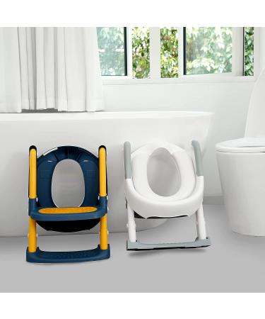Kylinton Potty Training Seat with Step Stool Ladder - 2 in 1 Foldable Toddler Potty Seat for Boys and Girls - Splash Guard, Anti-Slip Pad - Grey - Buy Online on GoSupps.com